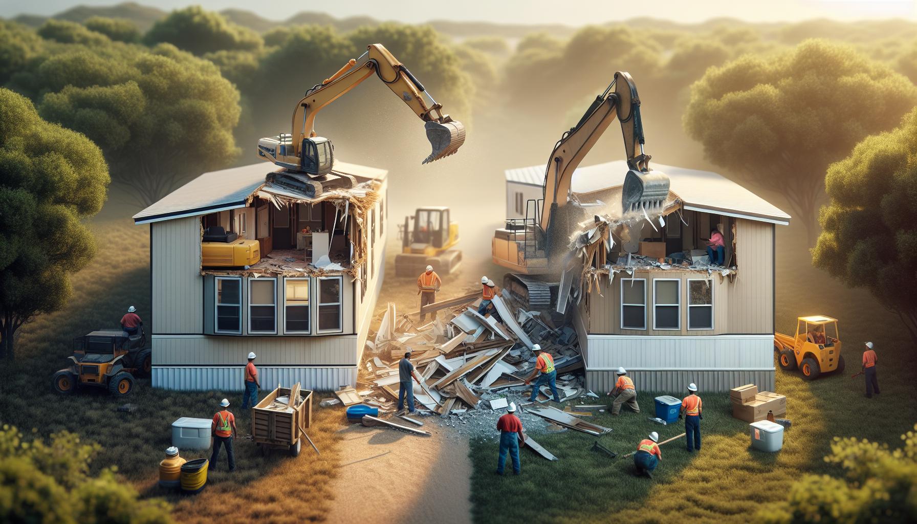 Comparing Demolition Methods for Trailer Homes